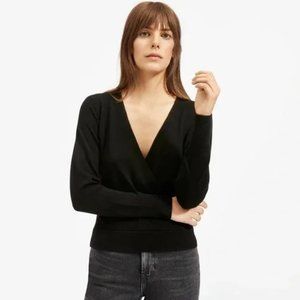 Everlane Cashmere Wrap Sweater in Black in XS